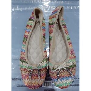 La Strada Women's Wool Straw Ballet Flats Multicolor 38